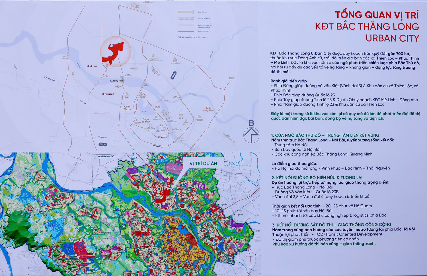 Vị trí dự án Bắc Thăng Long Urban City